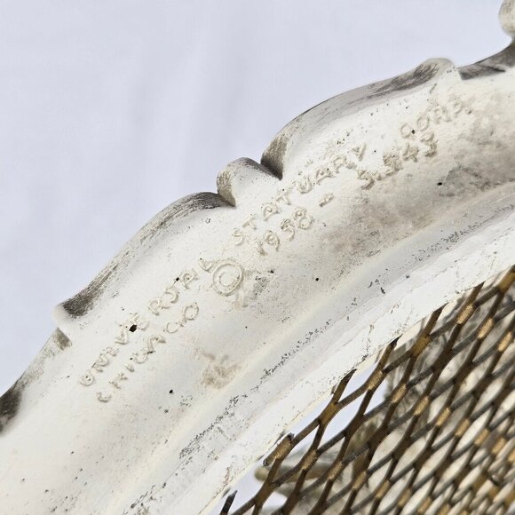 VTG Universal Statuary Co 1958 Chalkware Victorian Man Proposing Wall Hanging - Picture 9 of 11